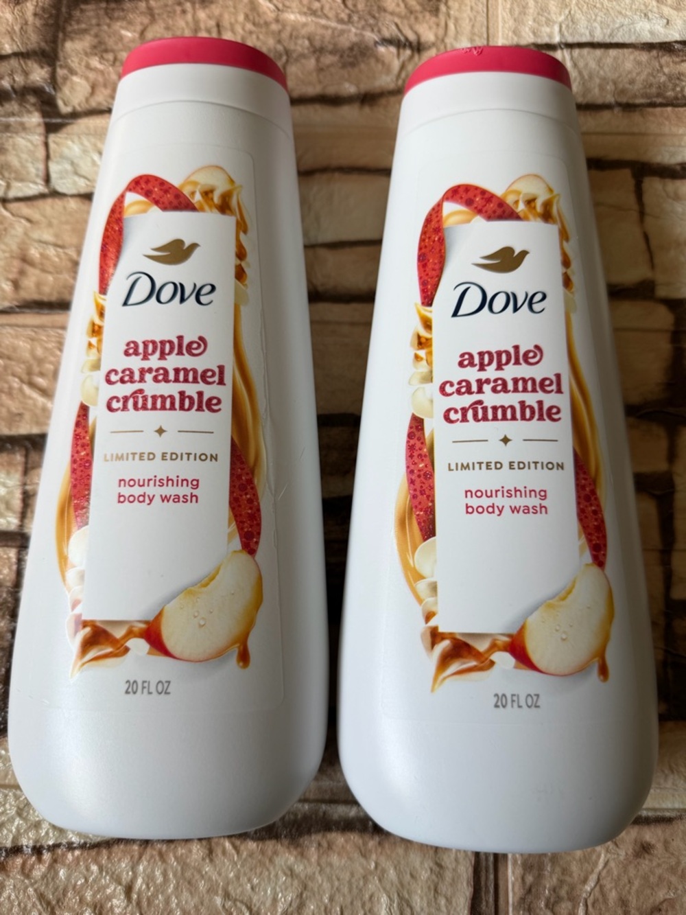 Set of 2 Dove Apple Caramel Crumble Nourishing Body Wash - Pink/White
